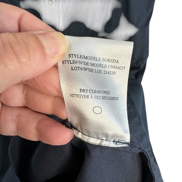 Theory Soreda Navy Sleeveless Button Down Pleated Shirt Dress - Picture 7 of 10